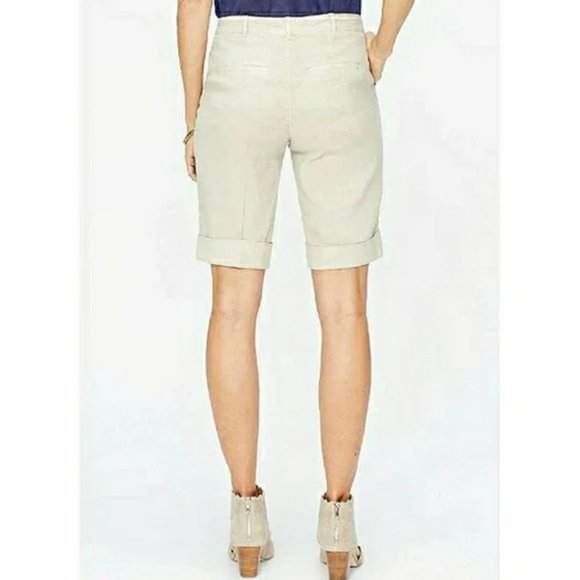 *NWT* NYDJ Bermuda Summer Fall Prep Casual Chic Short with Roll Cuff in Straw - Picture 2 of 16